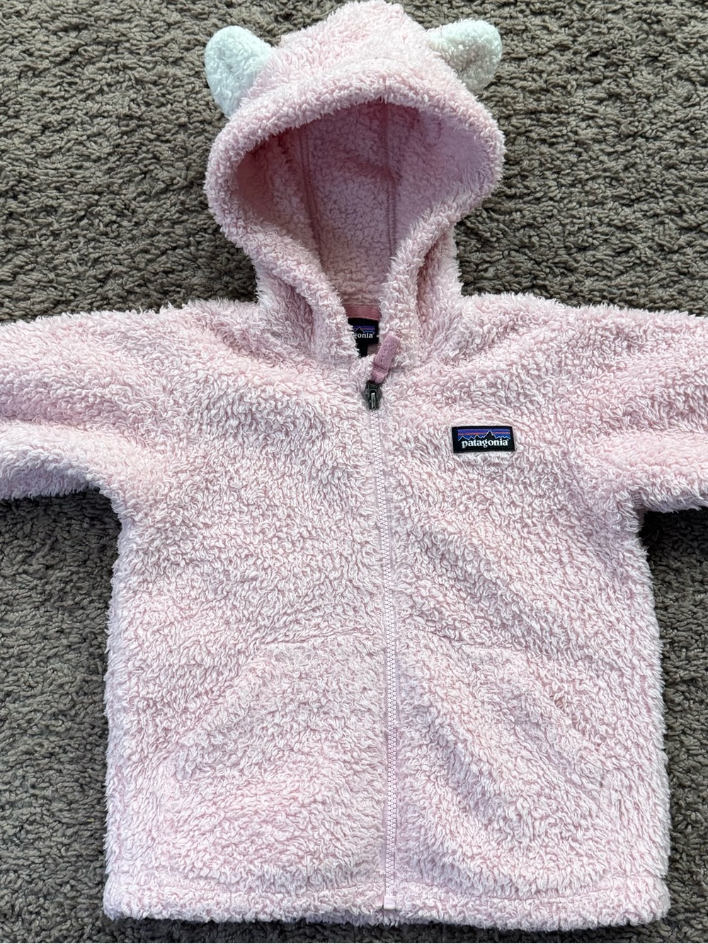 Patagonia Pink Fuzzy Hooded Jacket with Ear Details